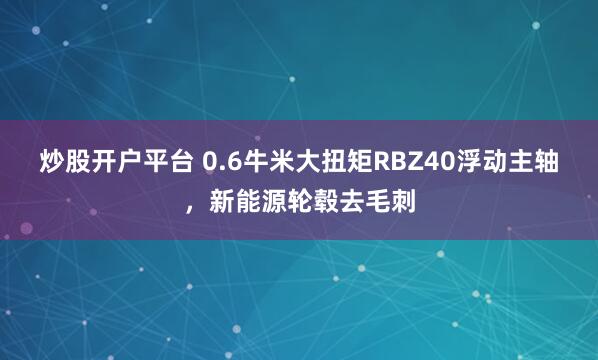 炒股开户平台 0.6牛米大扭矩RBZ40浮动主轴，新能源轮毂去毛刺